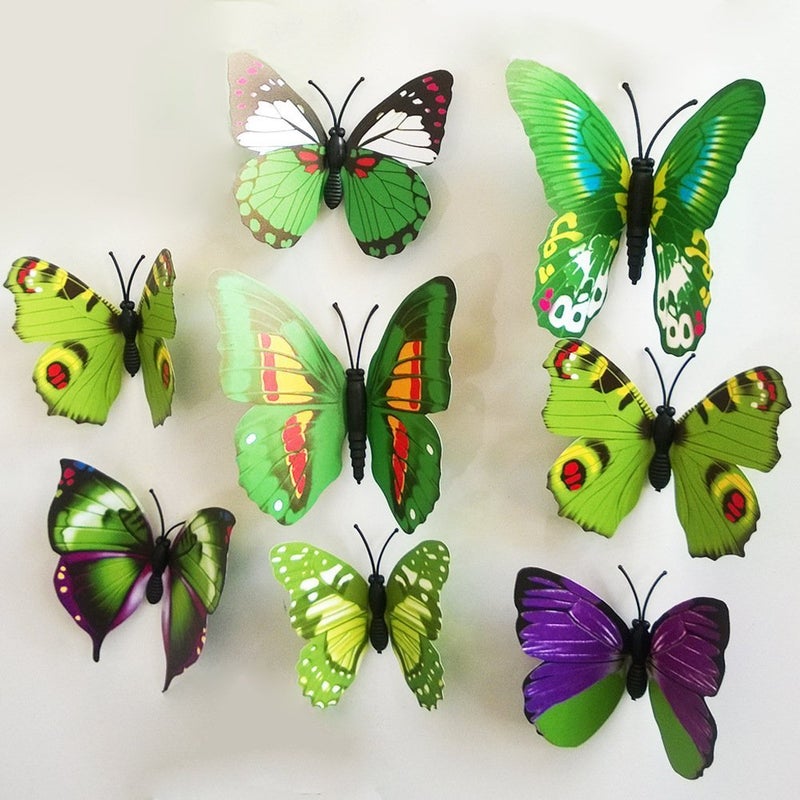 ElecMotive 72 Pcs 6 Packs Beautiful 3D Butterfly Wall Decals Removable DIY Home Decorations Art Decor Wall Stickers & Murals for Babys Bedroom TV Background Living Room (72 pcs in 6 Colors) - Image 2